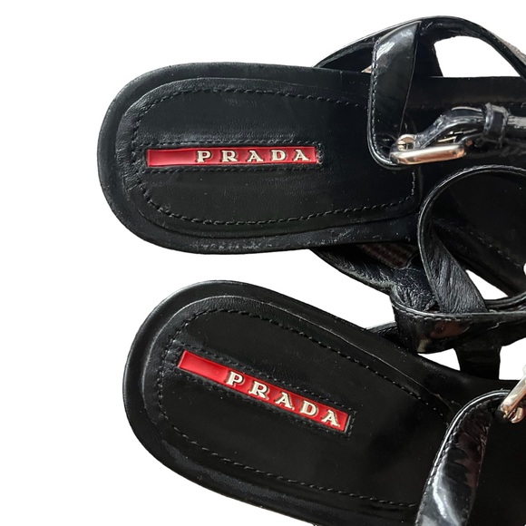 Prada Linea Rossa Patent Wedge Sandal Prada size 36 - Picture 12 of 16